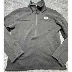 North Face Pullover Sweater Mens Medium Black Half Zip Fleece Outdoor Pocket Zip